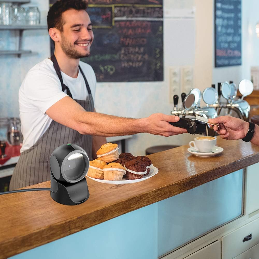 Desktop Barcode Scanner, Omnidirectional Hands-Free USB Wired Z152809