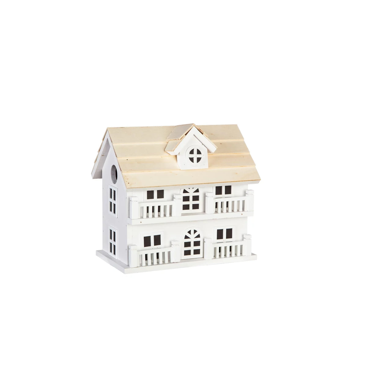White Birdhouse with Post U837535