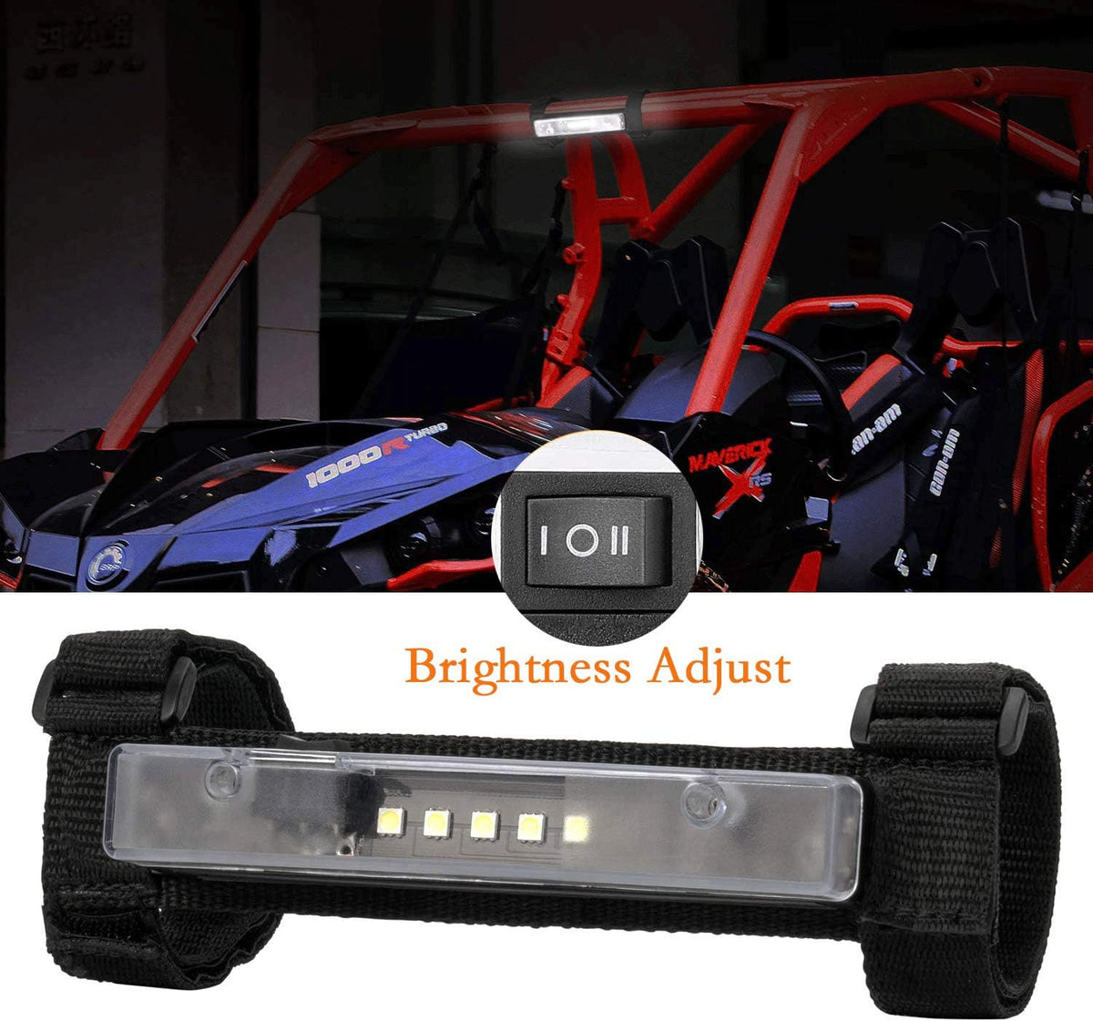 UTV Roll Bar Mount LED Light 3 Light Modes I314993