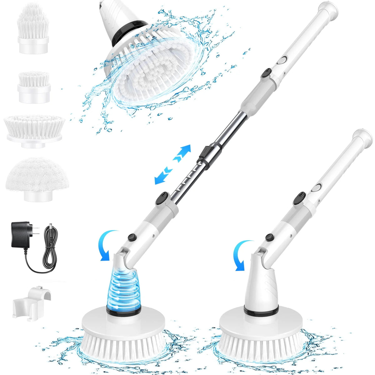 Cordless Electric Spin Scrubber with 4 Heads V919674