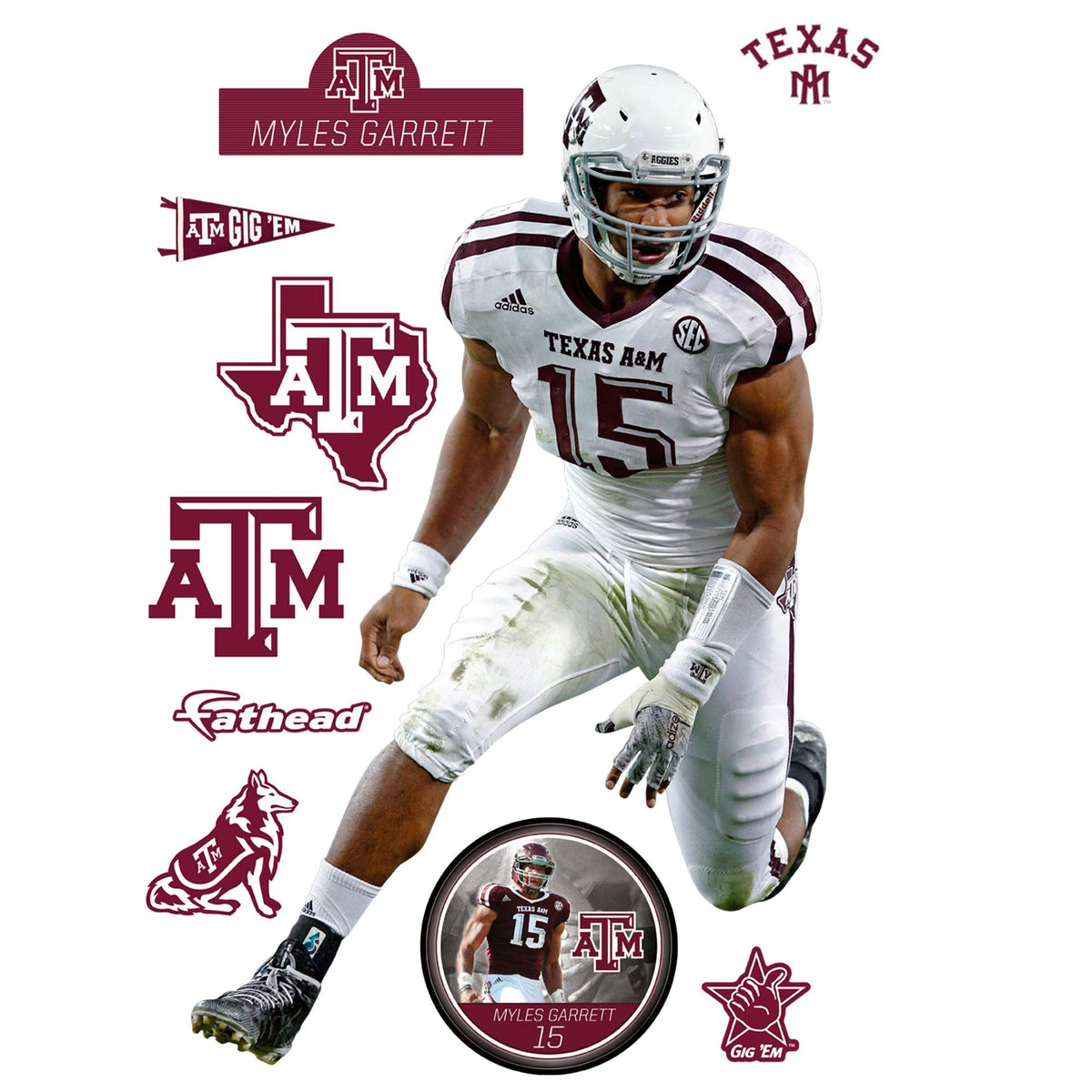 Myles Garrett Texas A&M X-Large Removable Wall Decal T3370
