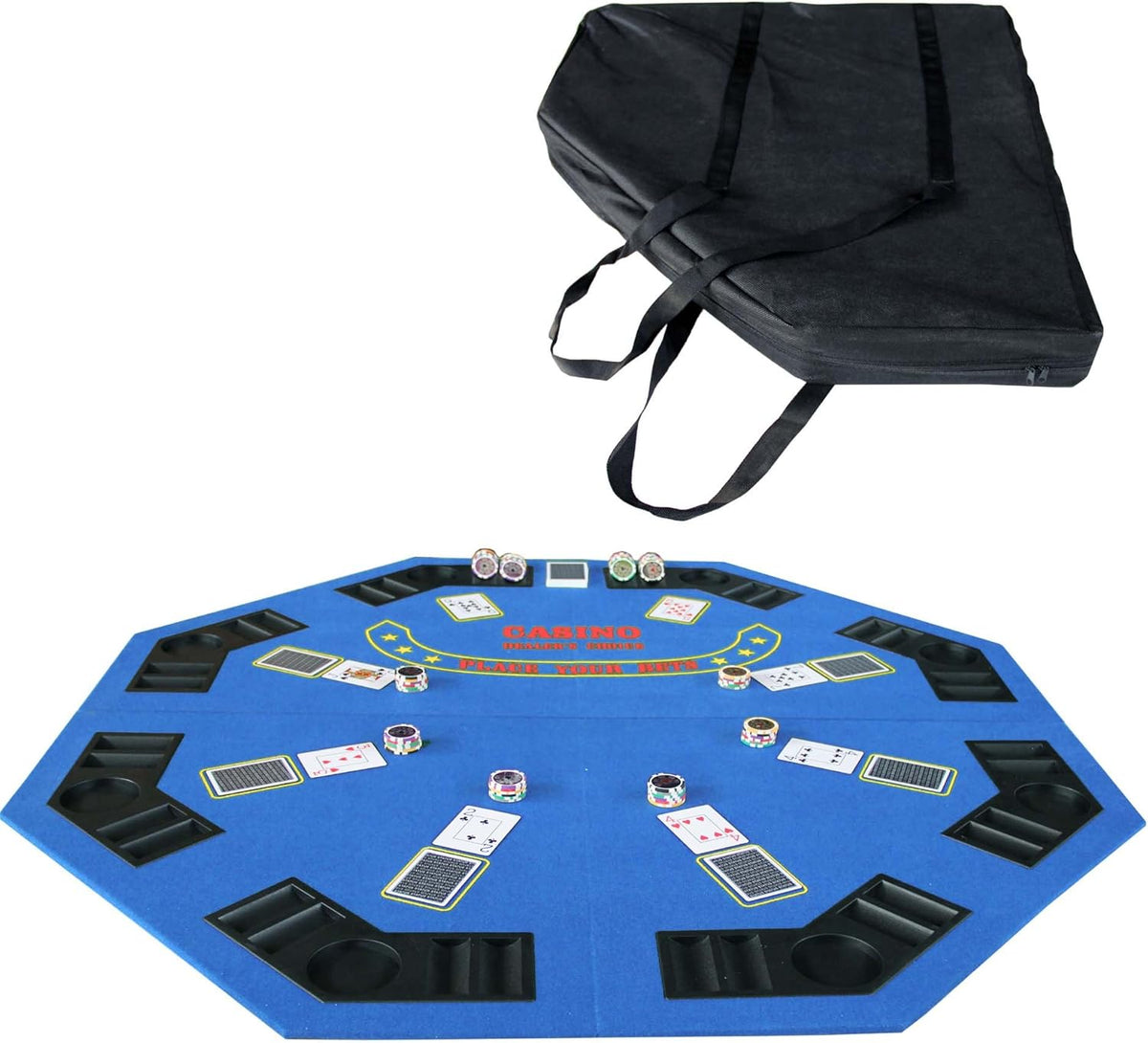 Folding Octagon Poker Table Top with Carrying Bag P46786