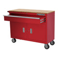 46 in. Mobile Workbench with Solid Wood Top T250