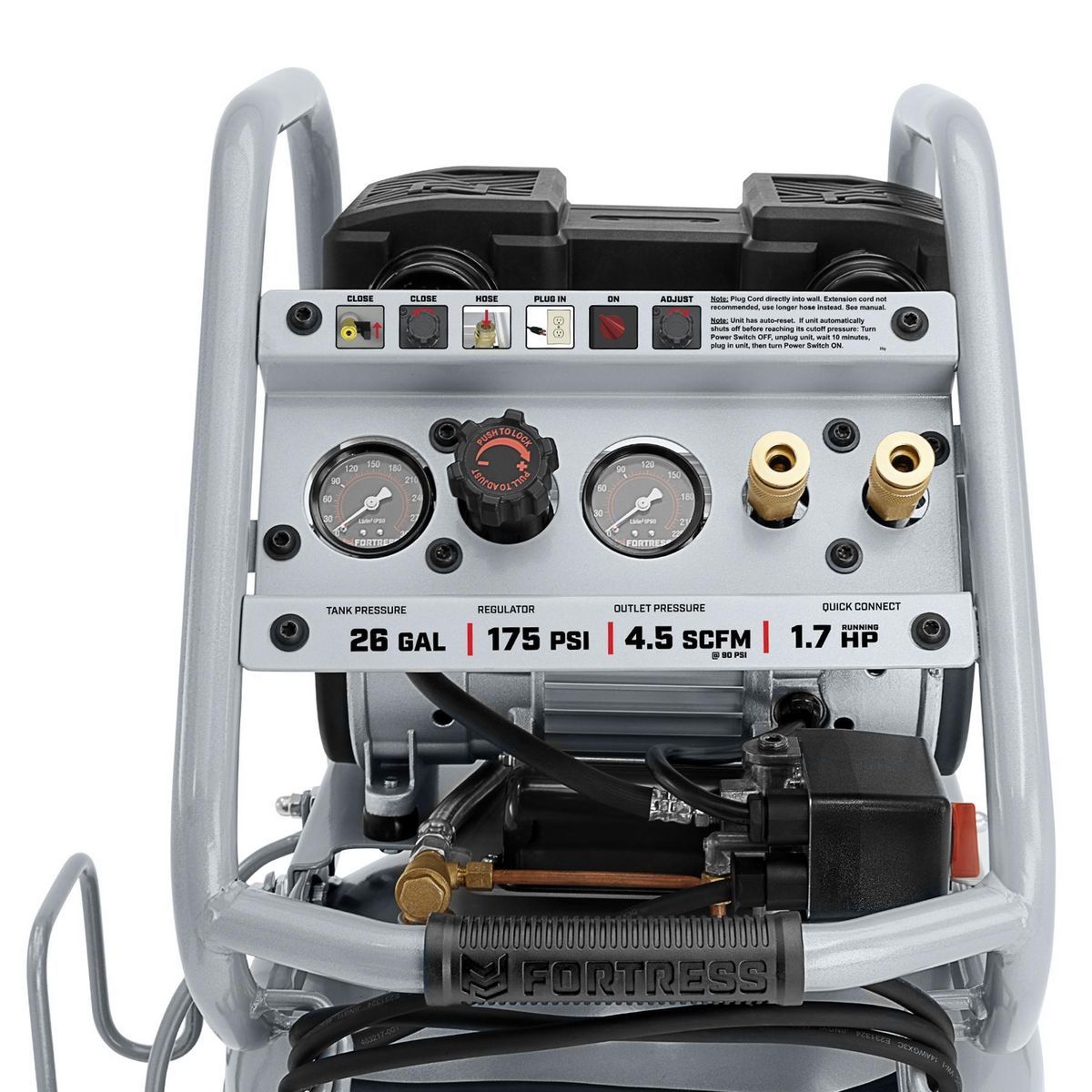26 Gallon 175 PSI Oil-Free Vertical Air Compressor J296
