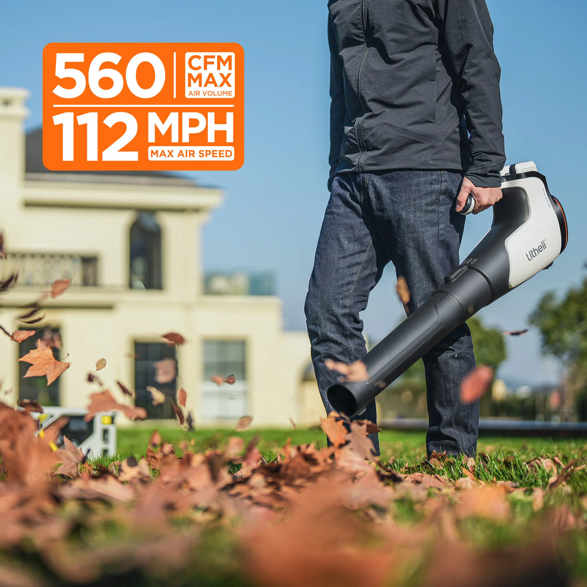 2x20V 560CFM Brushless Electric Leaf Blower with 4.0Ah Battery U455537