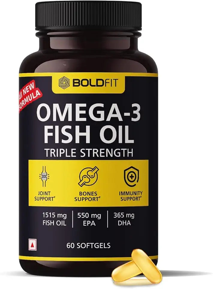 Omega 3 Fish Oil Capsules 550 Mg EPA & 365 Mg DHA 60 Softgels J862