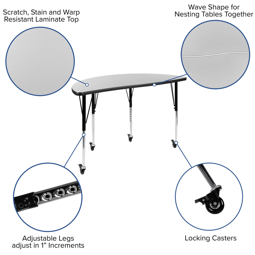 Grey Black Laminate Activity Table Set with Stack Chairs S3243