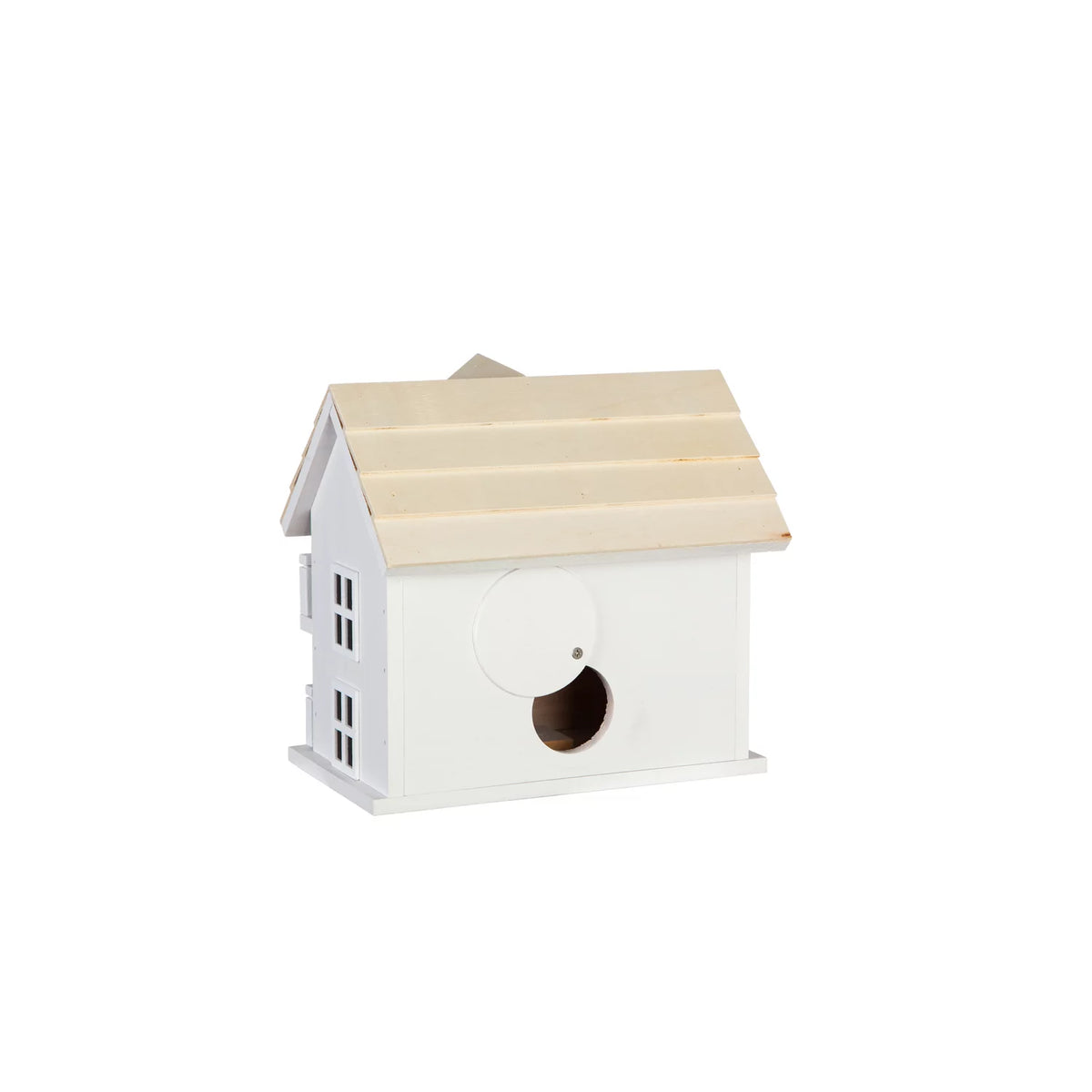 White Birdhouse with Post U837535
