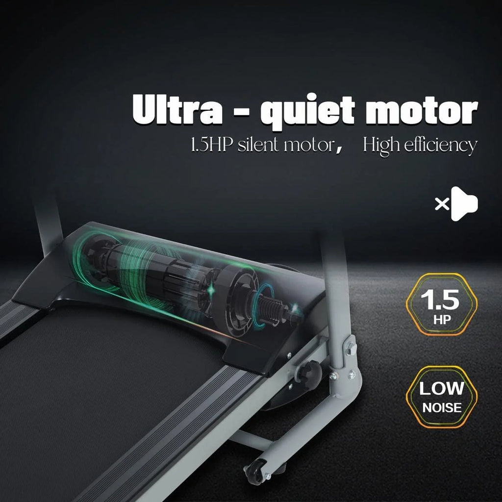 Folding Portable Treadmill with Phone Holder Black Y7902