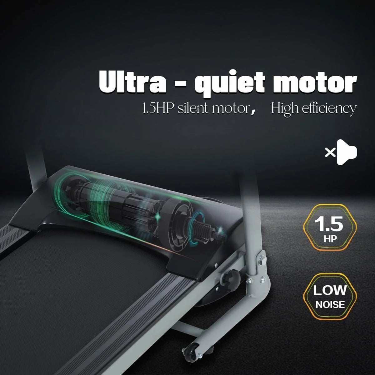 Folding Portable Treadmill with Phone Holder Black Y7902