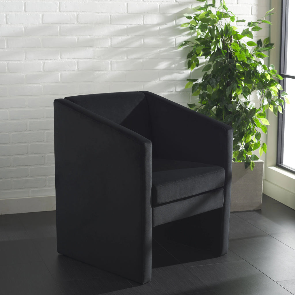 Black Velvet Accent Chairs N3534