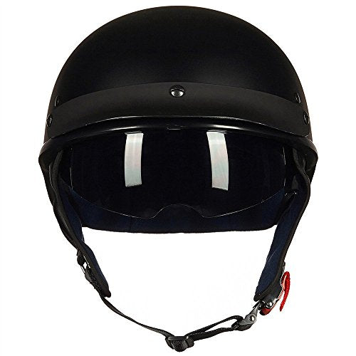 Half Helmet Motorcycle Open Face Sun Visor Quick Release Buckle DOT Approved Z208991