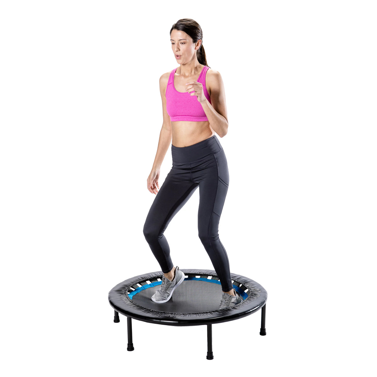 Black Trampoline with Monitor and Adjustable Incline C3416