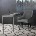 25.5x22 Swivel Armchair Smoke Gray Faux Leather V88047