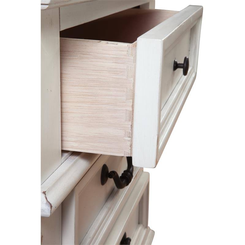 Antiqued White 5-Drawer Chest O4026