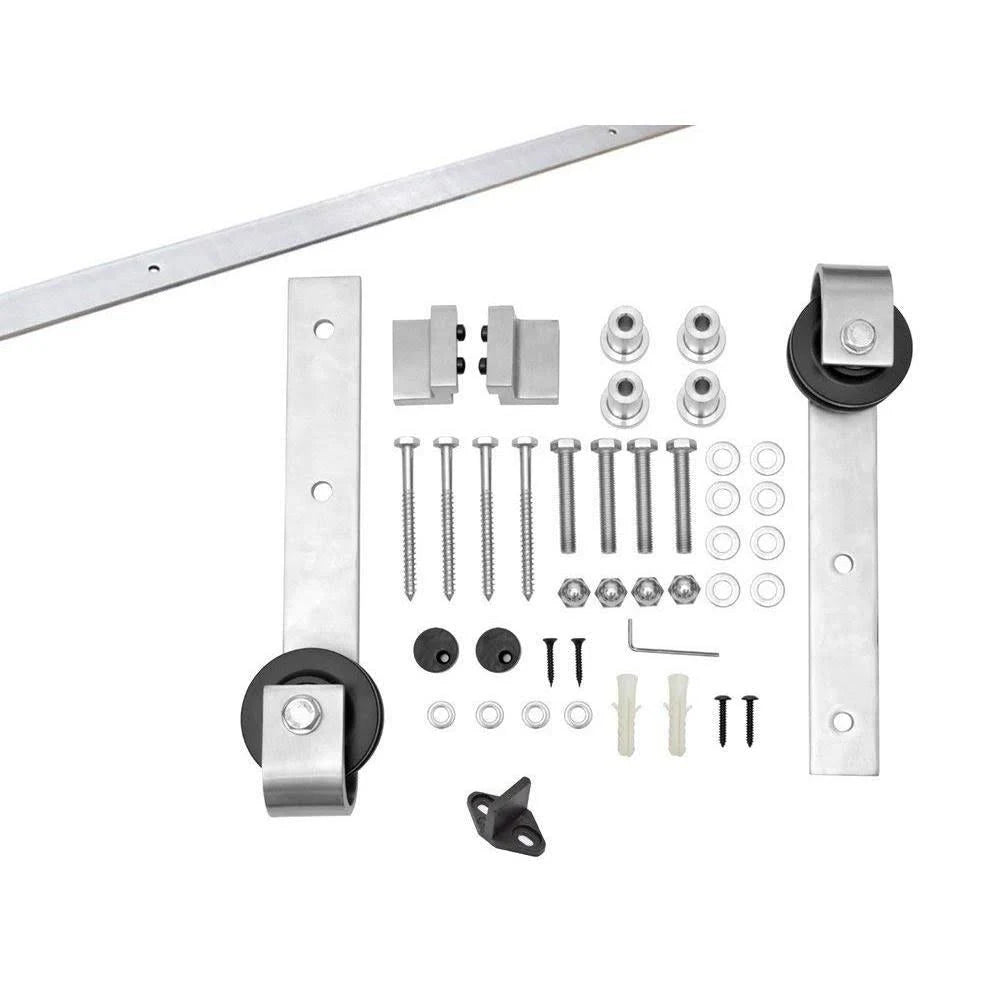 Stained Wooden Sliding Barn Door with Hardware Kit W264