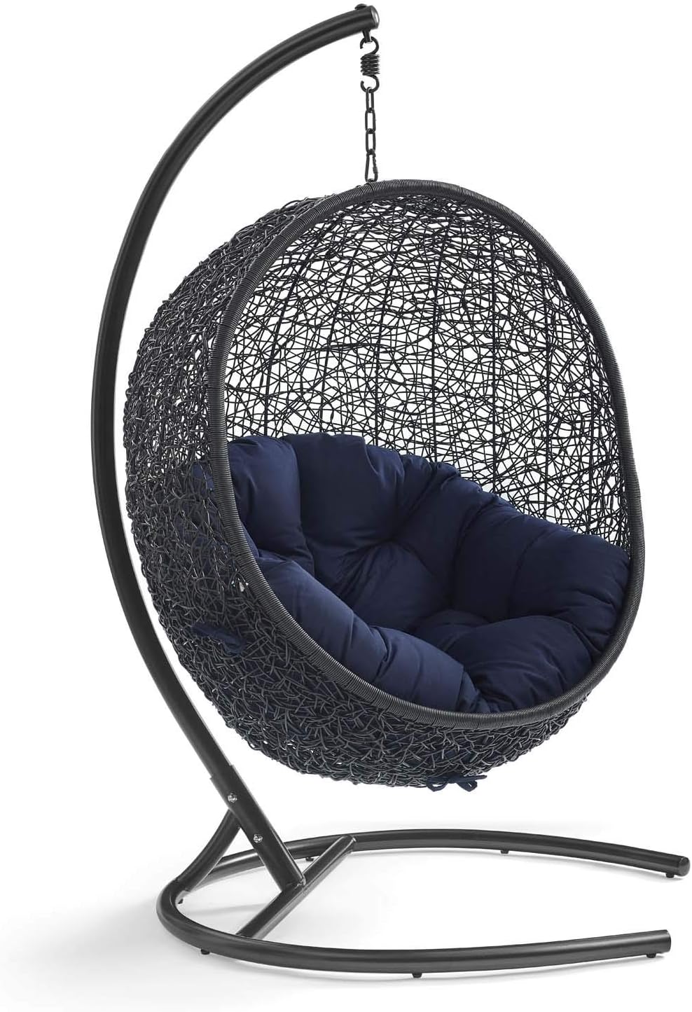 Beige Wicker Rattan Swing Chair with Stand C37859