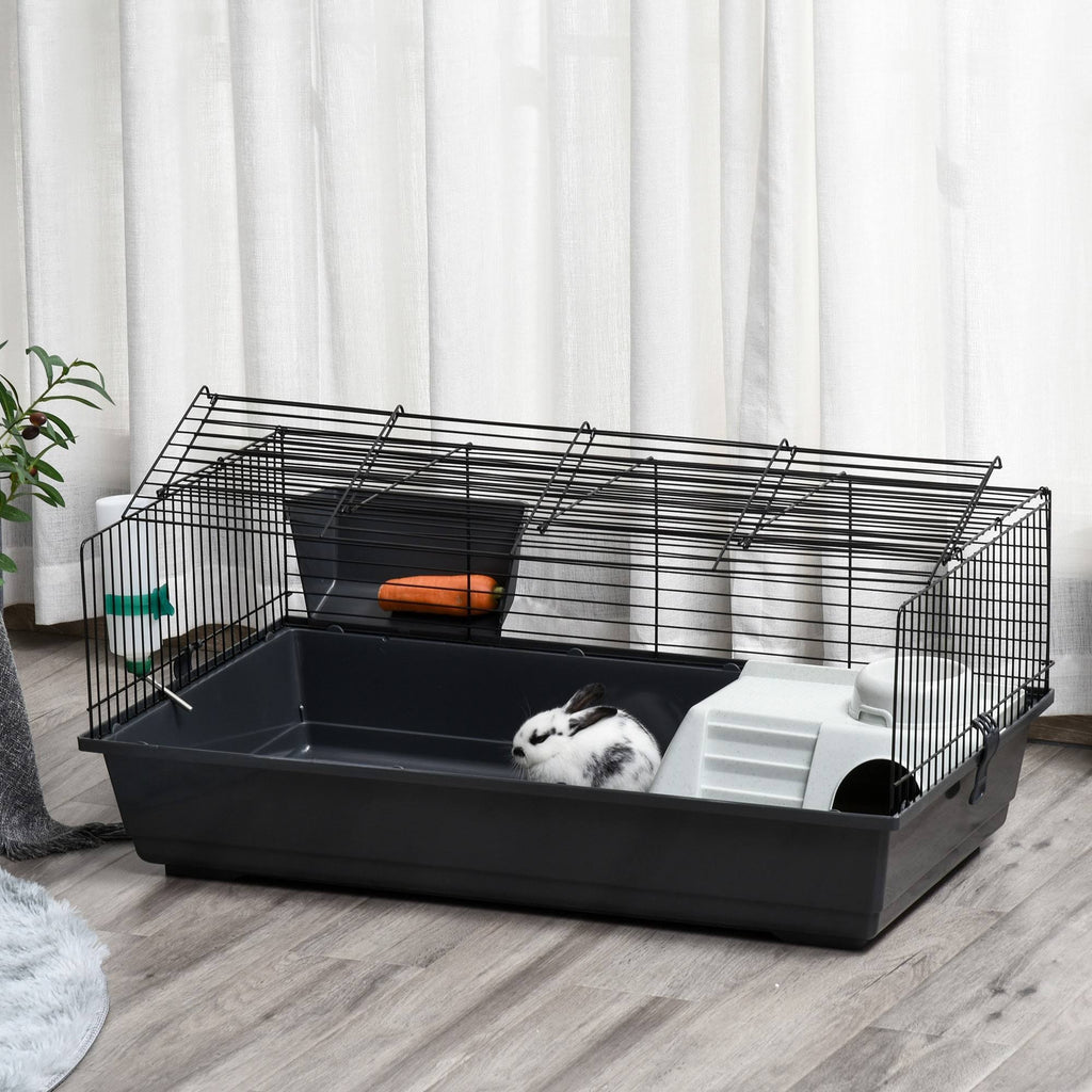 Small Animal Cage Rolling Rabbit Hutch with Detachable Stand H951548
