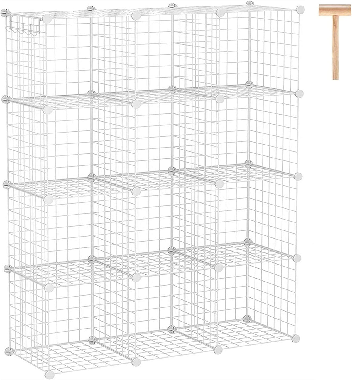 12-Cube Black Wire Cube Storage Organizer I3272