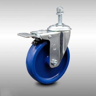 5 inch Solid Polyurethane Threaded Stem Caster with Total Lock Brake Y869105