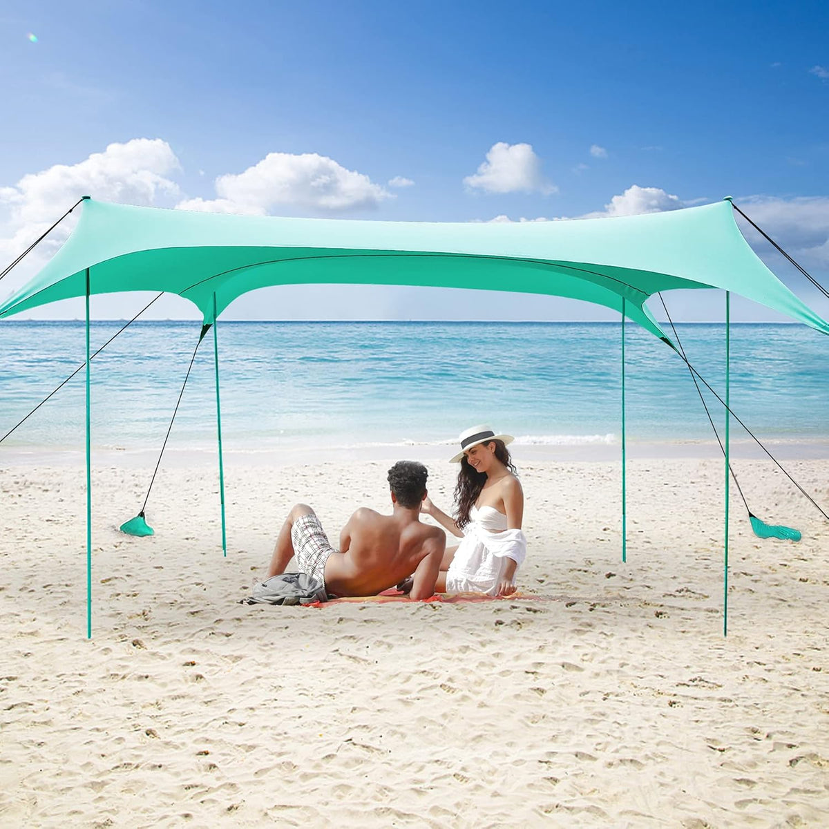 10 x 10 FT UPF50+ Beach Sunshade Canopy with Storage Bag A8697