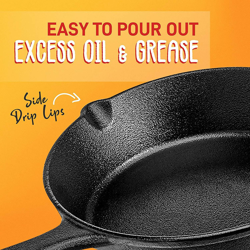 3 Piece Non Stick Cast Iron Skillet Fry Pan Set K6157