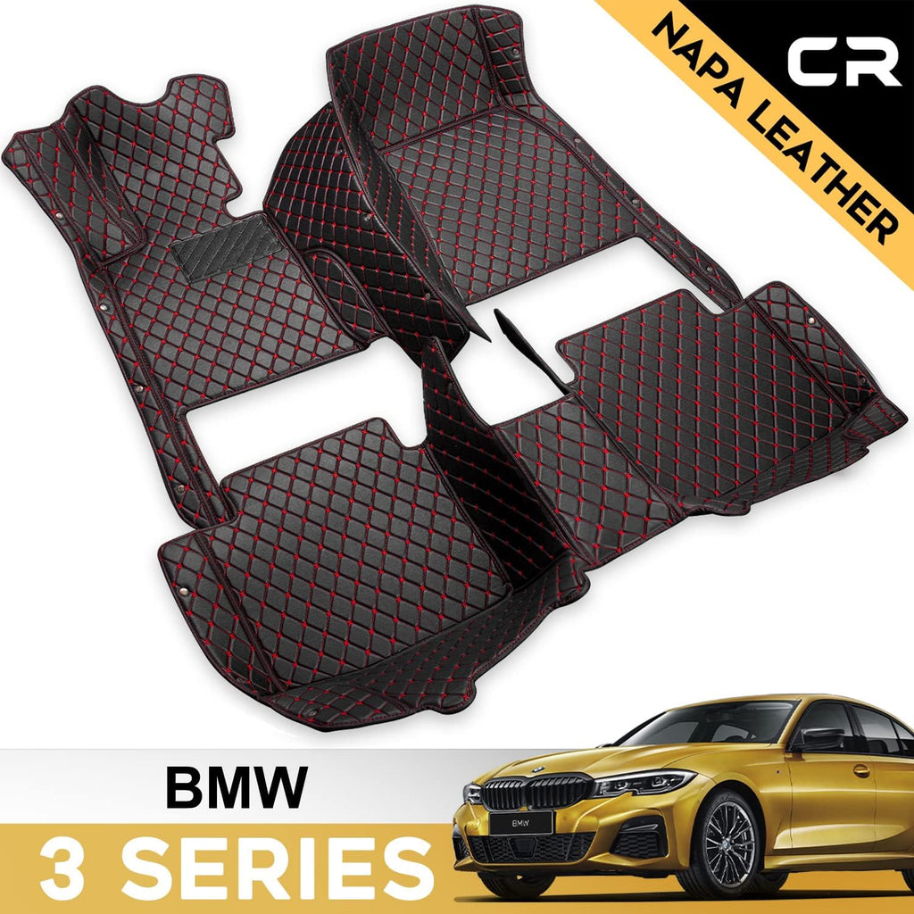 Leather Car Floor Mats 1st & 2nd Row Black B97146