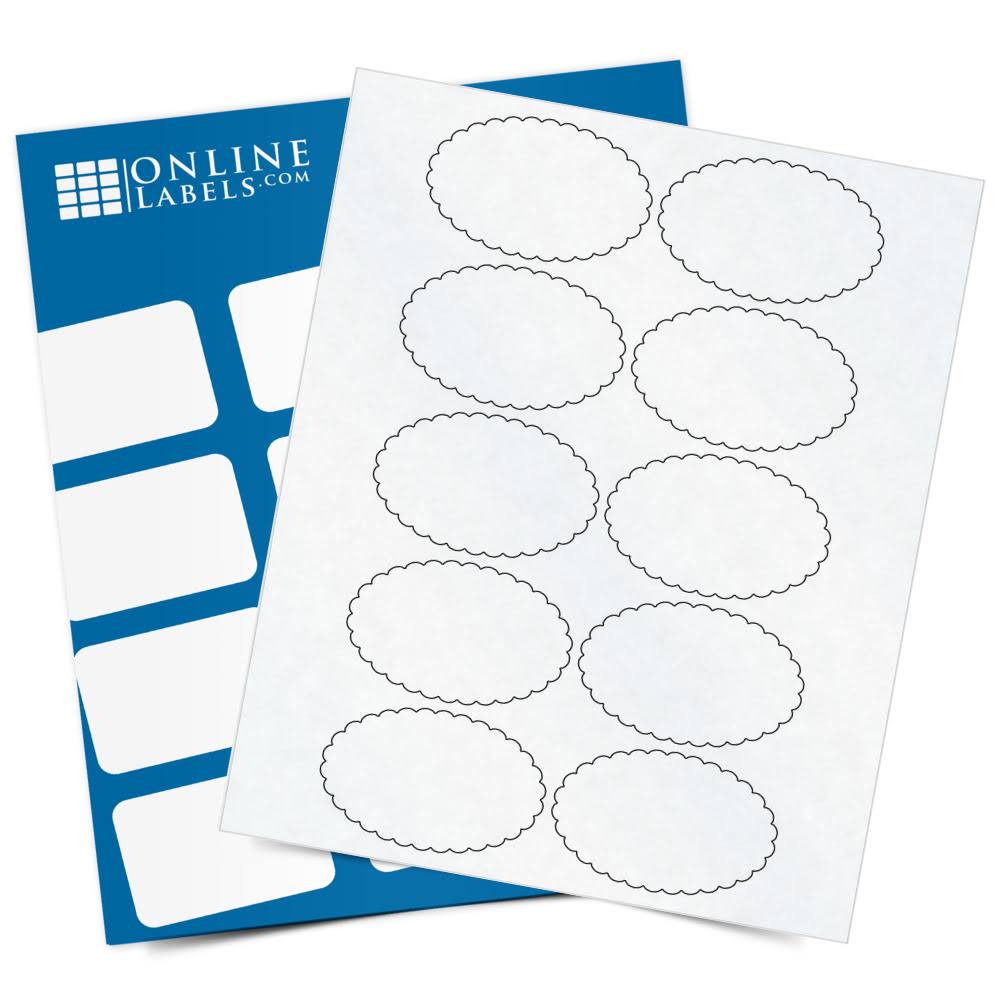 Scalloped Oval Labels, 100 Sheets, Clear Matte Inkjet Y97751