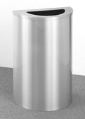 16 Gallon Half Round Satin Aluminum Trash Can C4320