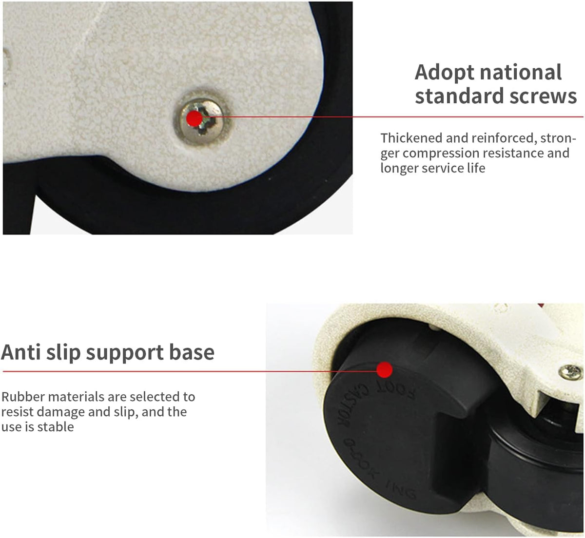 4 Pack Retractable Leveling Casters Set I2692