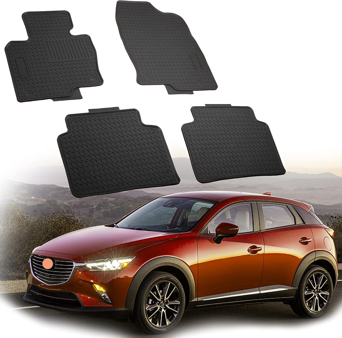 All Weather Rubber Floor Mats & Cargo Liners Set J645108