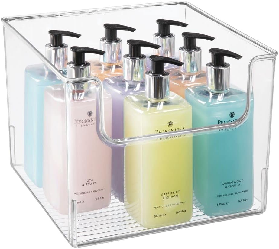Clear 8 Pack Plastic Open Front Storage Organizer Basket Bin A25319
