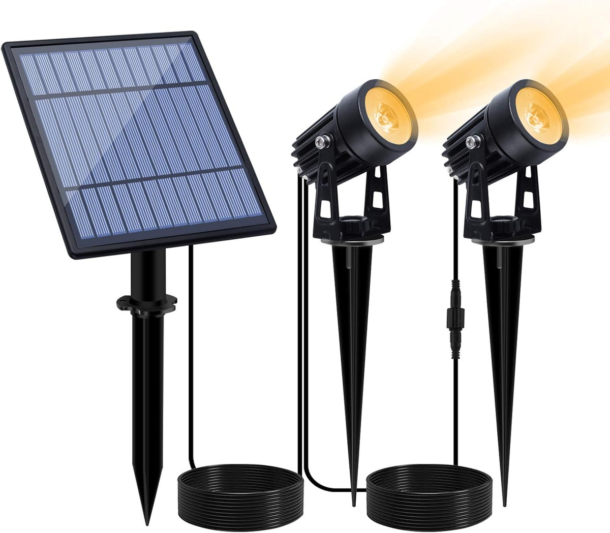2W Solar Powered IP65 Waterproof Landscape Spotlights Warm White U424666