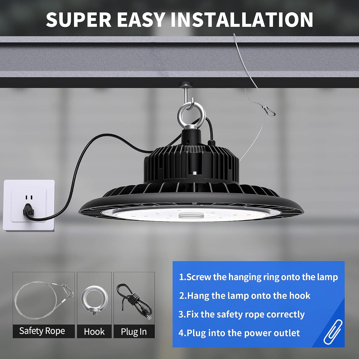 100W 14000 LM 5000K IP65 Waterproof LED High Bay Light D700614