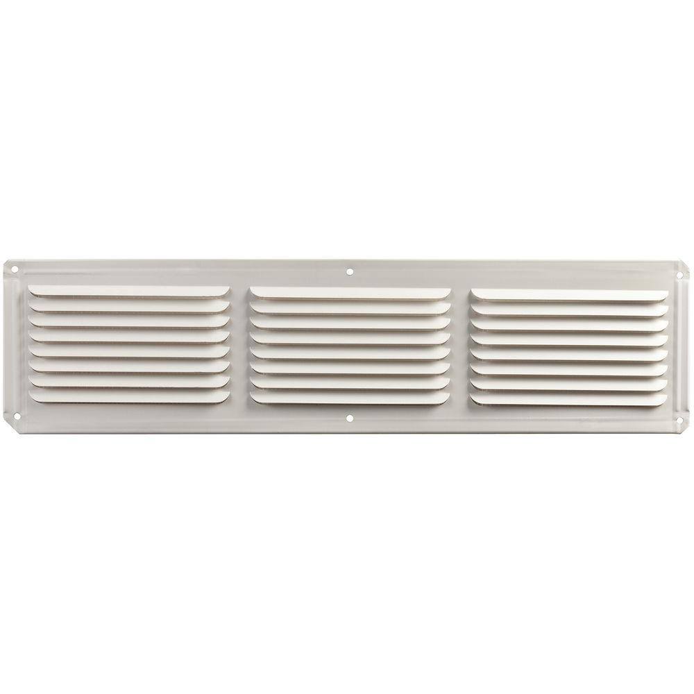 16 in. x 4 in. Aluminum Under Eave Soffit Vent in White Carton of 36 G907