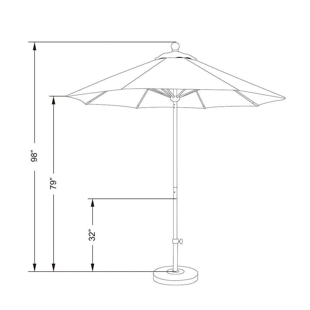 7.5& Fiberglass Market Umbrella Push Open L353