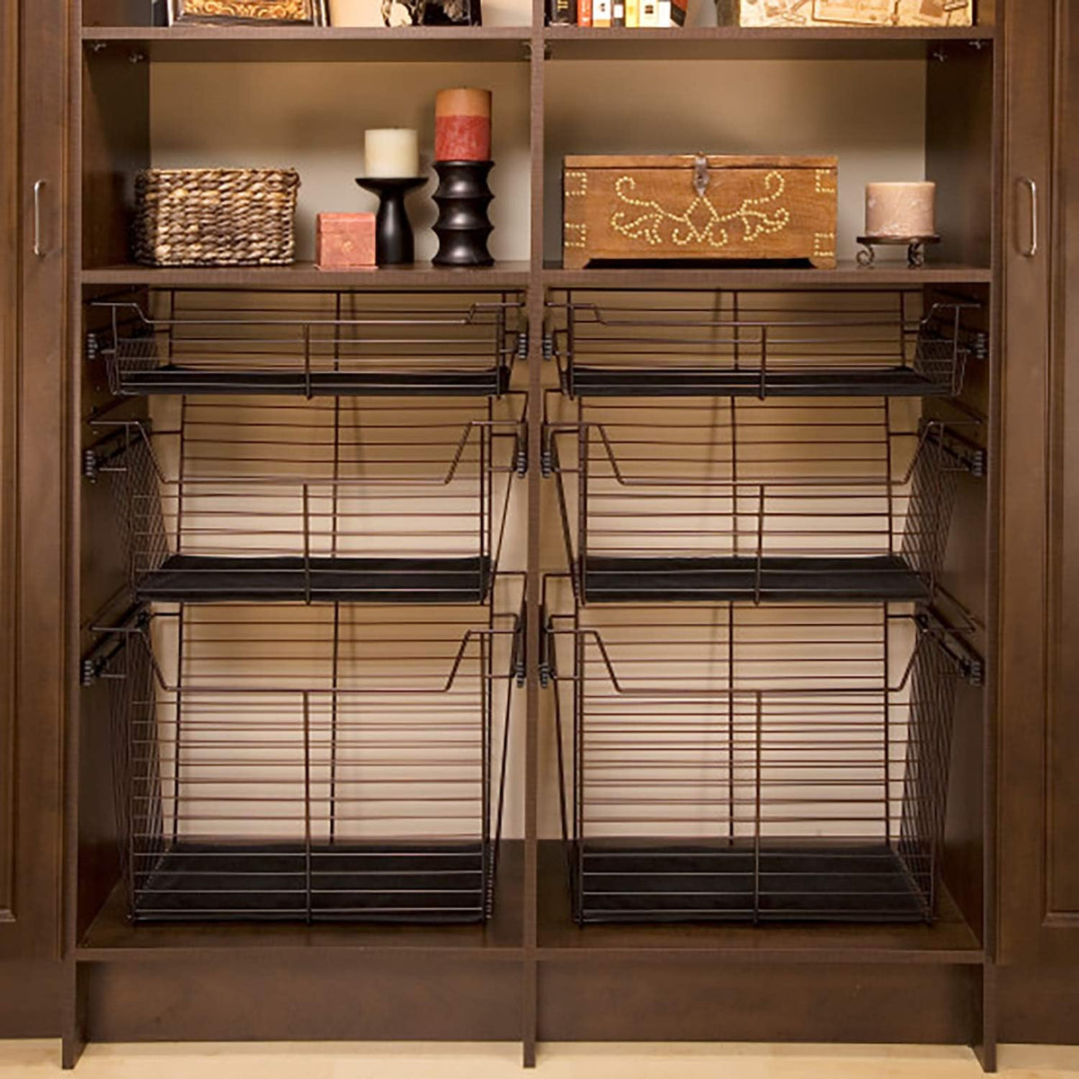 Bronze Wire Pullout Storage Basket Organizer (3 Pack) E19606