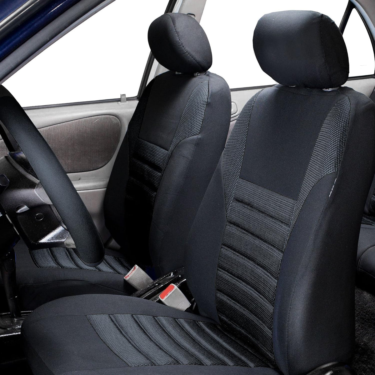 3D Air Mesh Fabric Seat Covers with Removable Headrests A952938