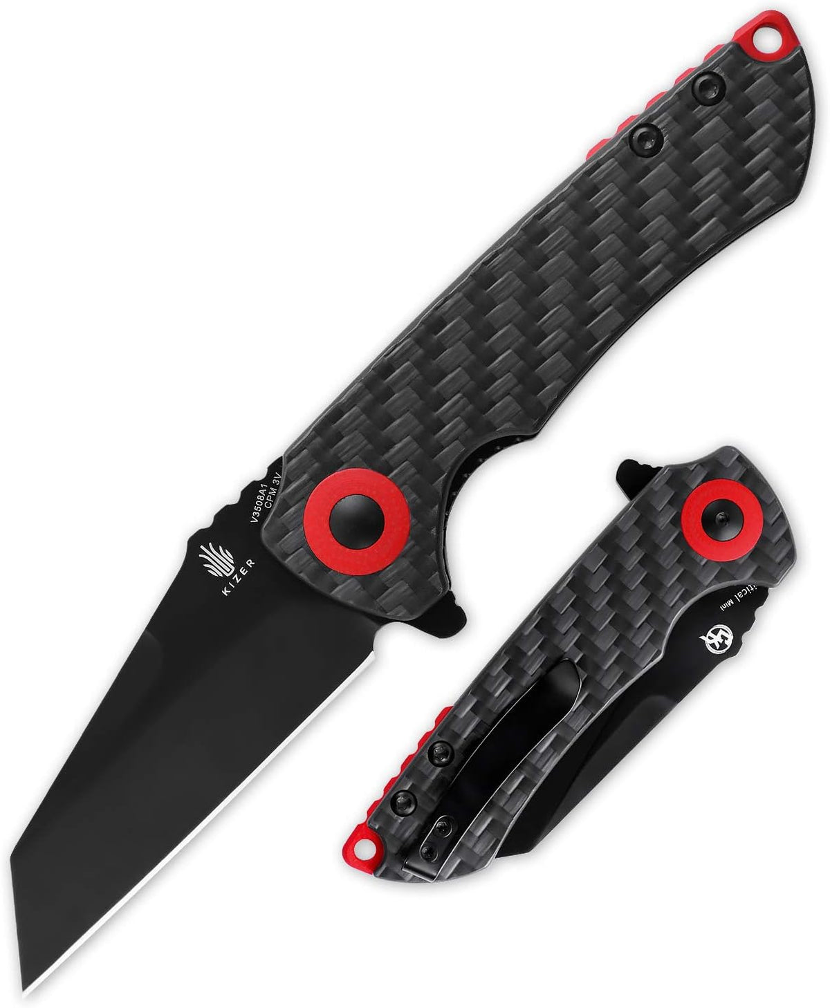 Pocket Knife with 2.98 Inches CPM-3V Wharncliff Blade Micarta Handle K23357