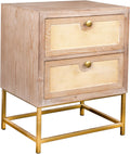 Brown 2 Drawer Cane Nightstand S903295
