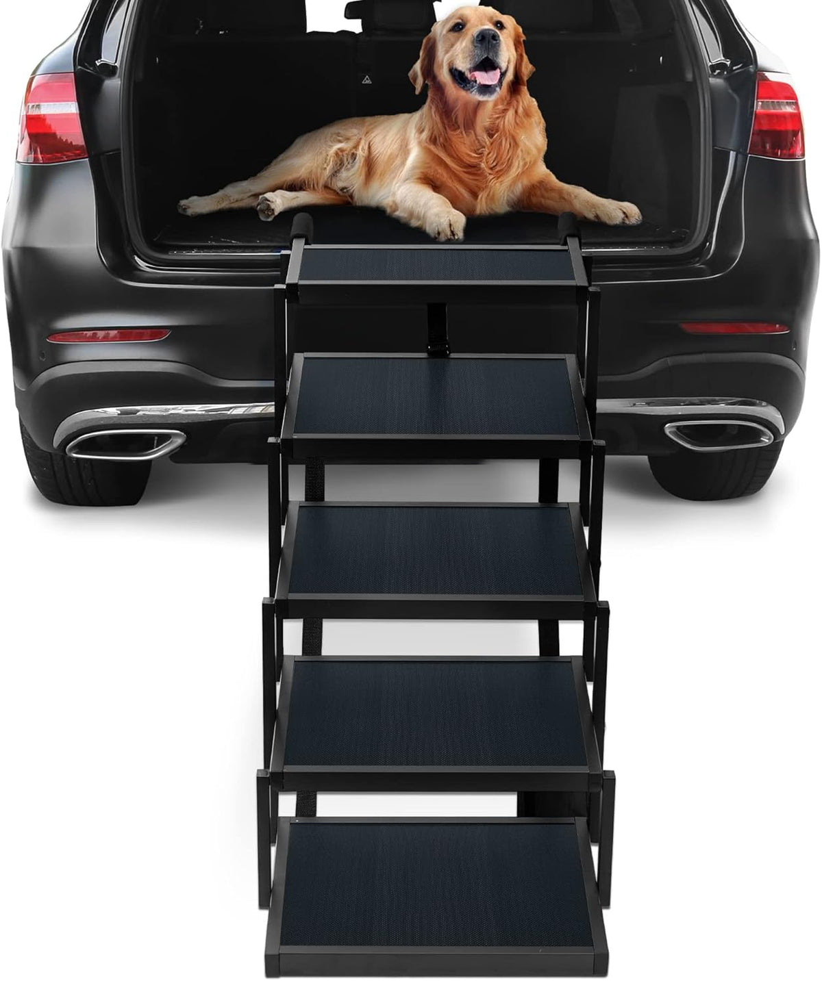 Foldable Aluminum 5 Step Nonslip Dog Stairs T4474