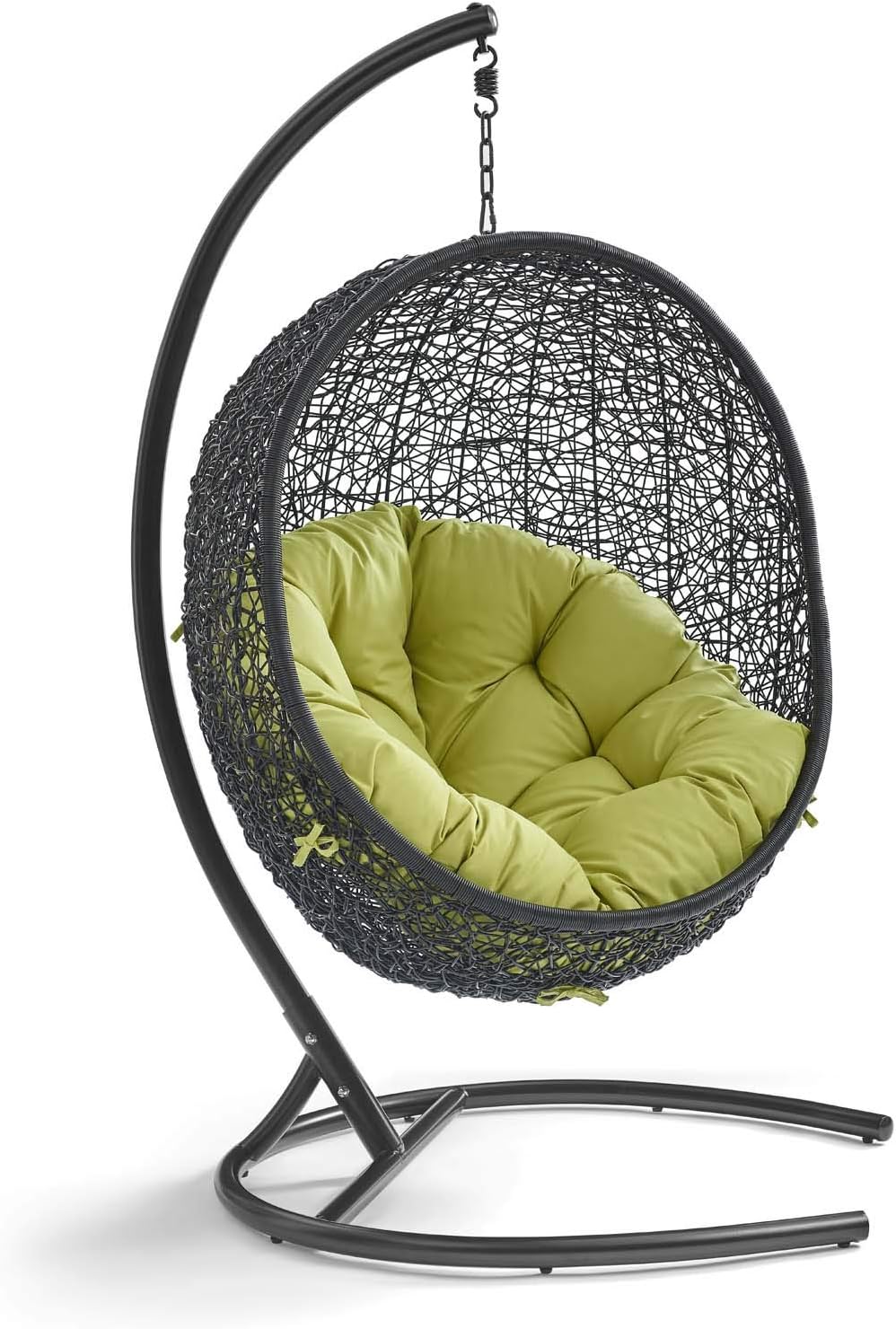 Beige Wicker Rattan Swing Chair with Stand C37859