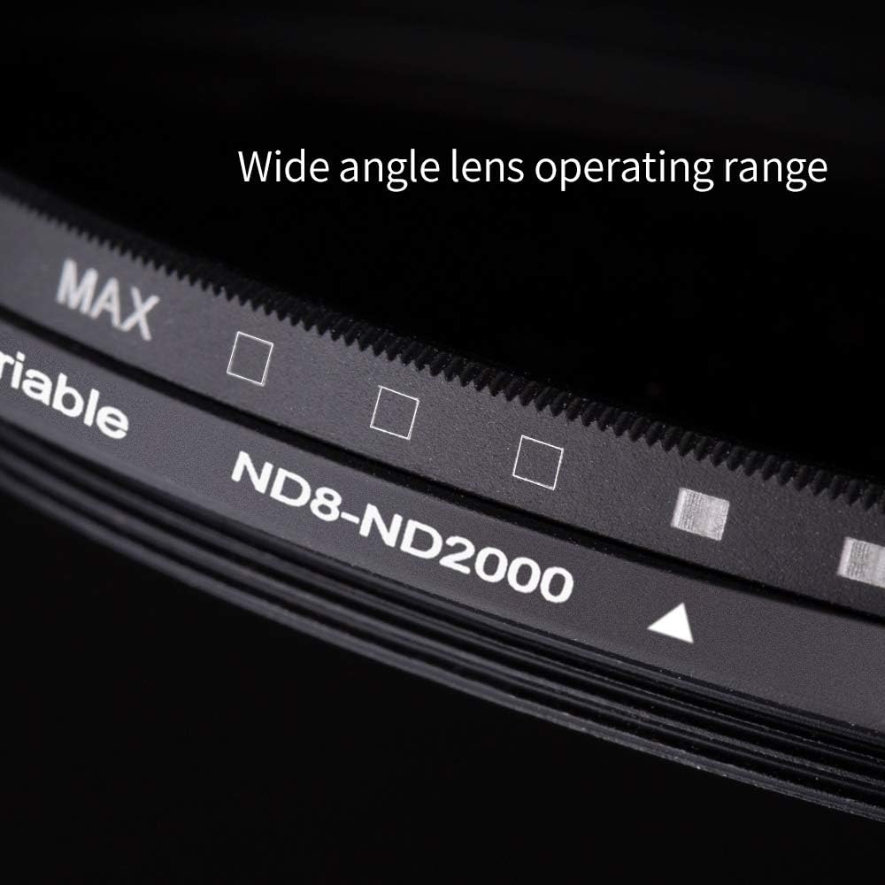 77mm Variable Neutral Density Filter ND8-ND2000 Adjustable with Multi-Layer Coatings K14325