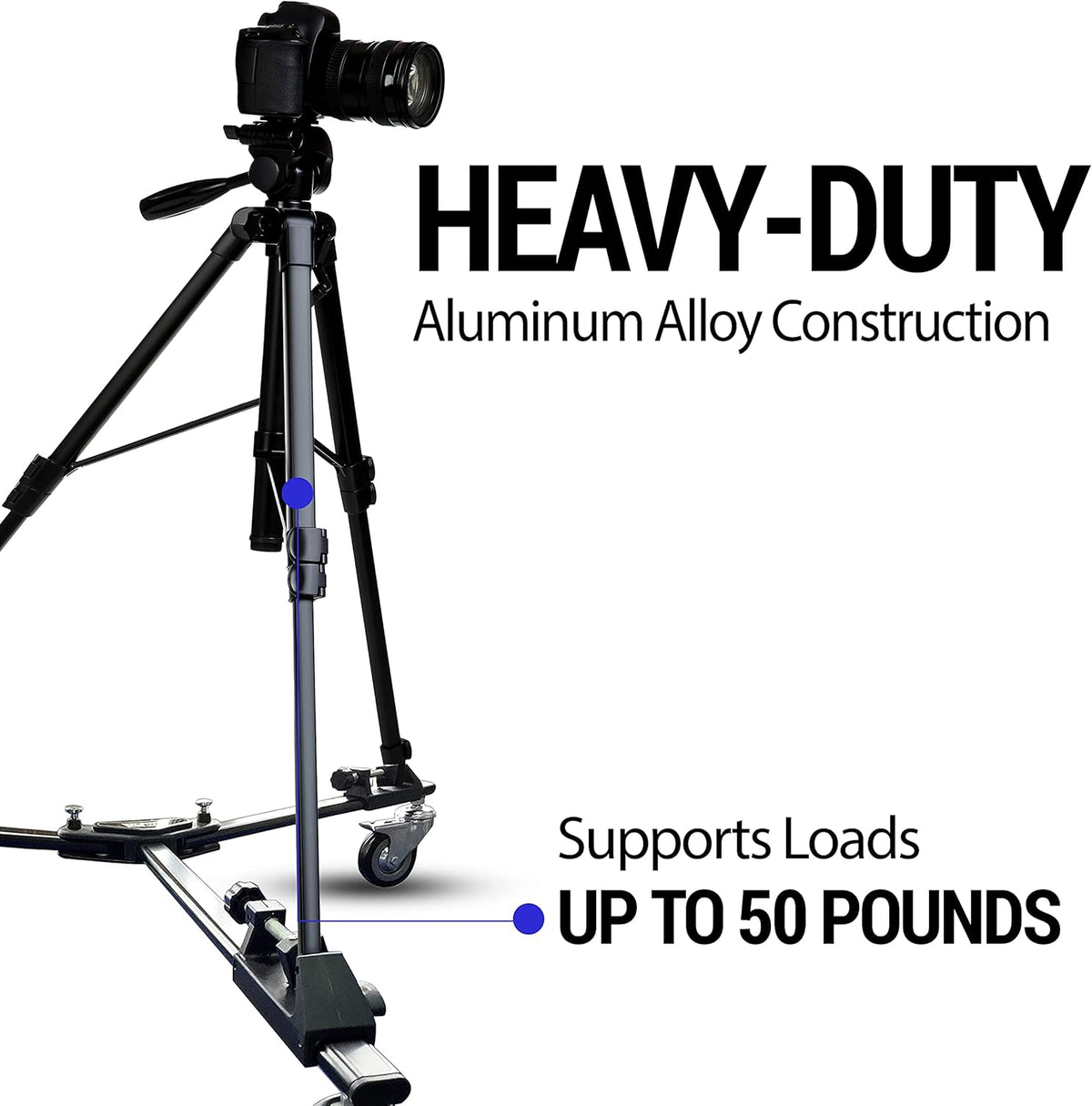 Heavy Duty Tripod Dolly with Locking Wheels and Carrying Case A367