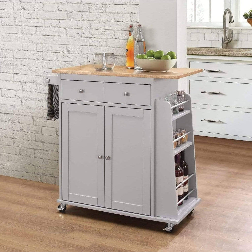 Kitchen Cart with Wooden Top D1946