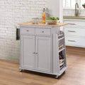 Kitchen Cart with Wooden Top D1946
