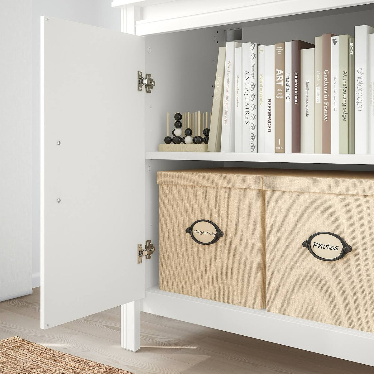 White High Cabinet with Doors N1095