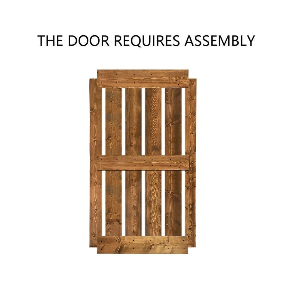 Stained Wooden Sliding Barn Door with Hardware Kit W264
