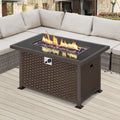 44 Inch 50,000 BTU Propane Gas Fire Pit Table with Rattan Surface X936