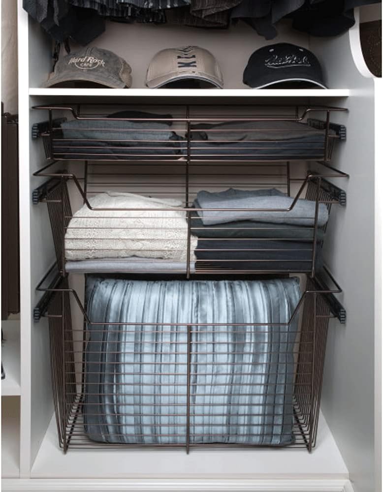 Bronze Wire Pullout Storage Basket Organizer (3 Pack) E19606